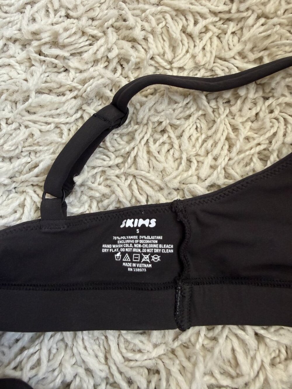 SKIMS Fits Everybody Triangle Bralette - Size Small - Onyx - Like New - Picture 4 of 5
